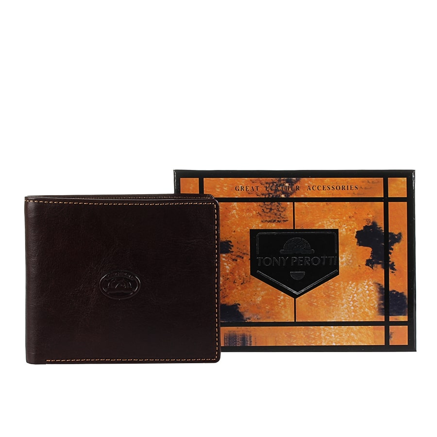 Гаманець чоловічий шкіряний коричневий Tony Perotti Italico 3685 moro