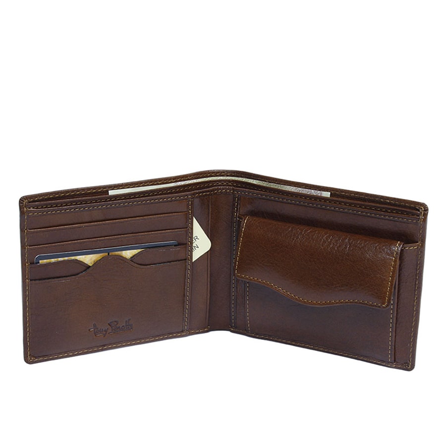 Wallet men's brown leather Tony Perotti Italico 534 moro