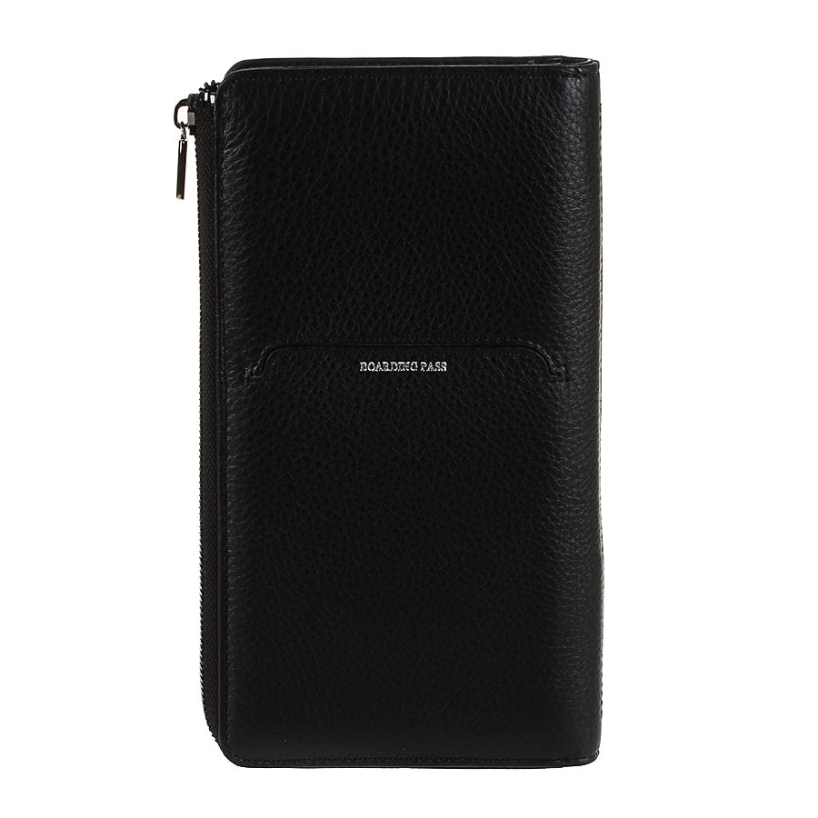 Гаманець чоловічий чорний шкіряний на блискавці Tony Perotti New Contatto 2598 nero