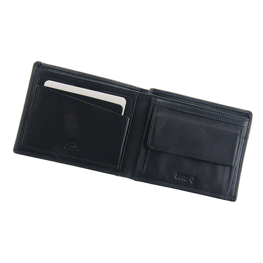 Портмоне чоловіче шкіряне із захистом RFID синє Tony Perotti New Contatto 3594 navy