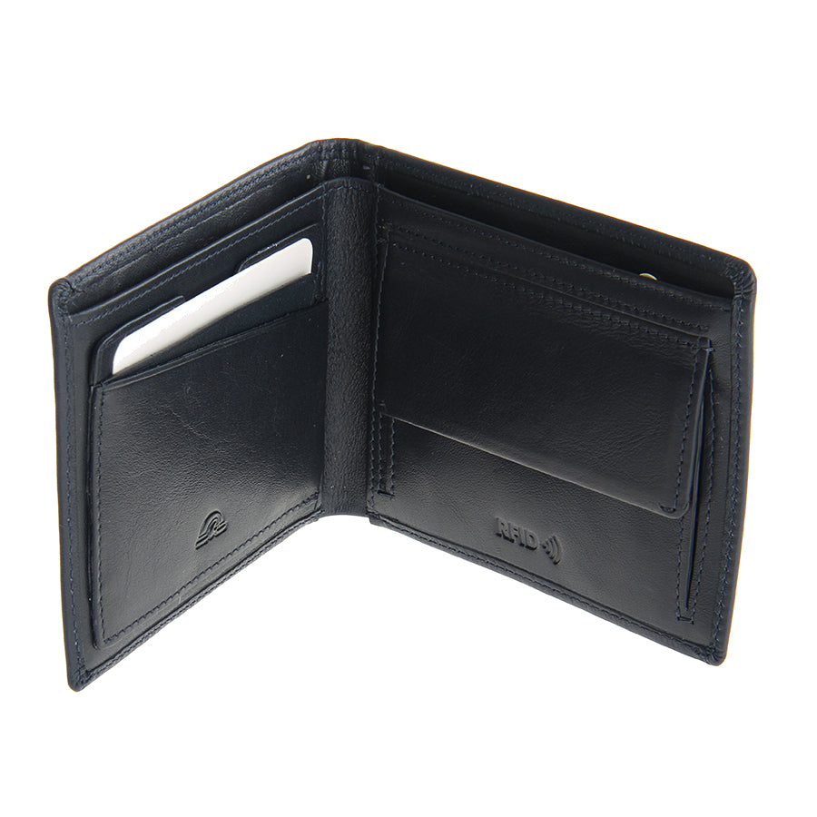 Портмоне чоловіче шкіряне із захистом RFID синє Tony Perotti New Contatto 3594 navy