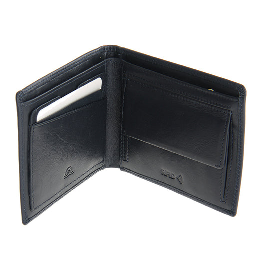 Portemonnee heren leer met RFID bescherming blauw Tony Perotti New Contatto 3594 navy