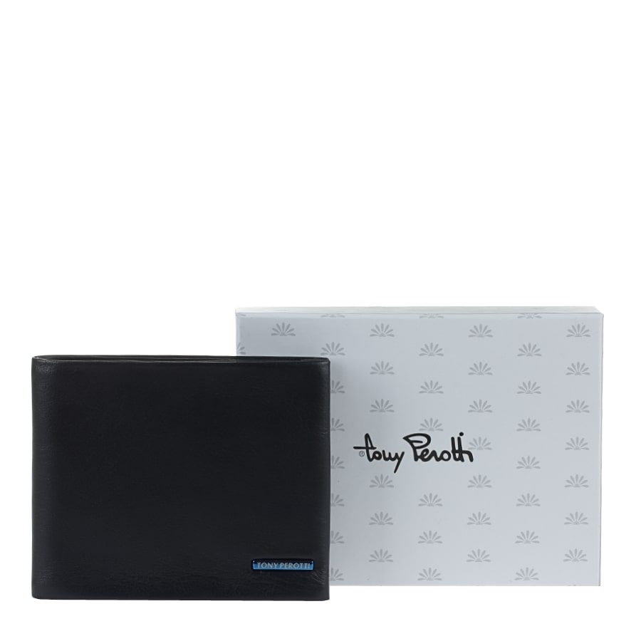 Портмоне чоловіче синє шкіряне із захистом RFID Tony Perotti New Contatto 3538 navy