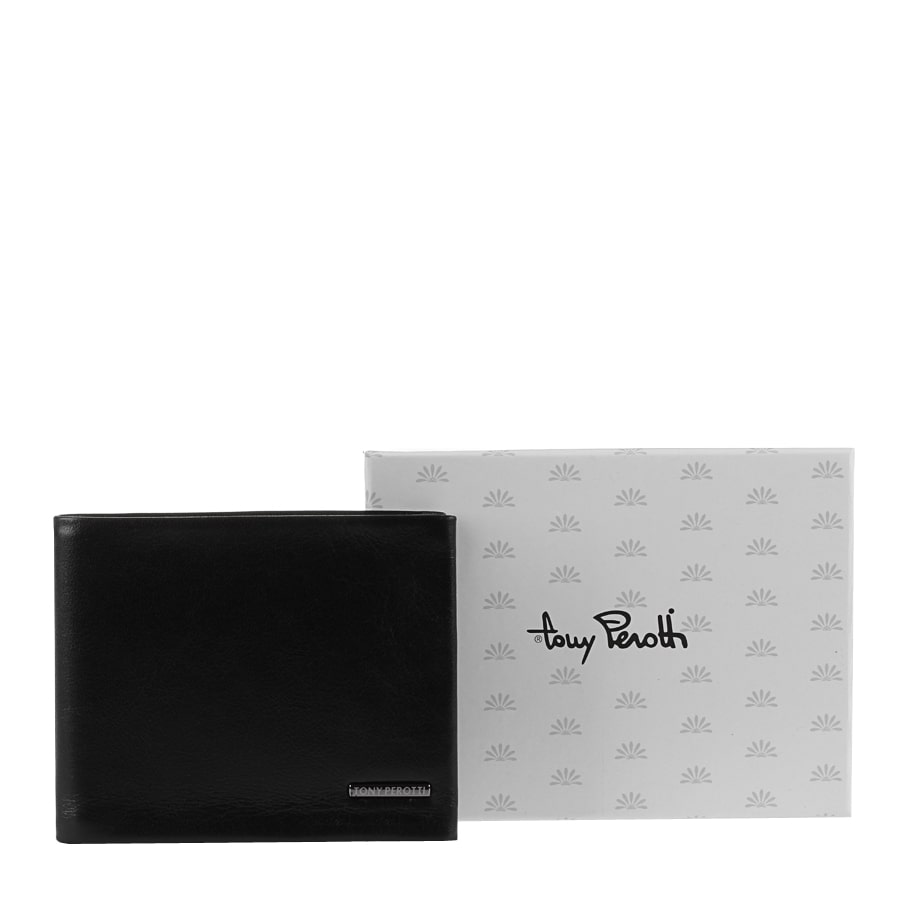 Гаманець чоловічий чорний шкіряний з RFID захистом Tony Perotti New contatto 3538 nero