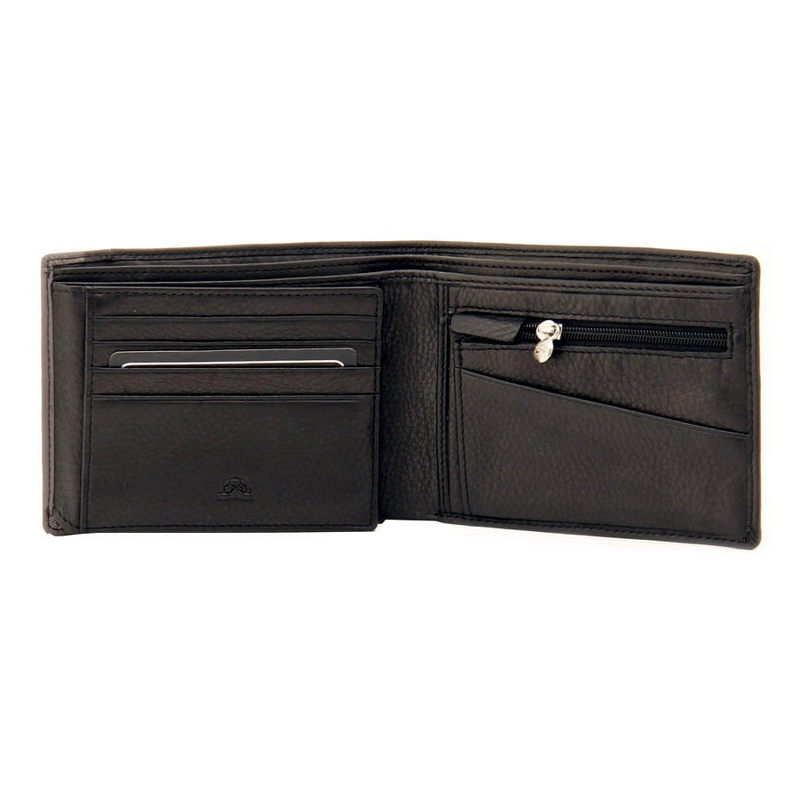 Гаманець чоловічий шкіряний чорний з сірою вставкою Tony Perotti Stripes 1656 nero