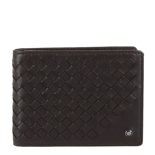 Портмоне чоловіче коричневе шкіряне з плетінням Tony Perotti Timone intrecciato 12012 moro