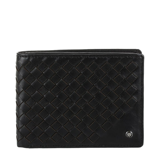 Гаманець чоловічий шкіряний чорний з плетінням Tony Perotti Timone intrecciato 12012 nero