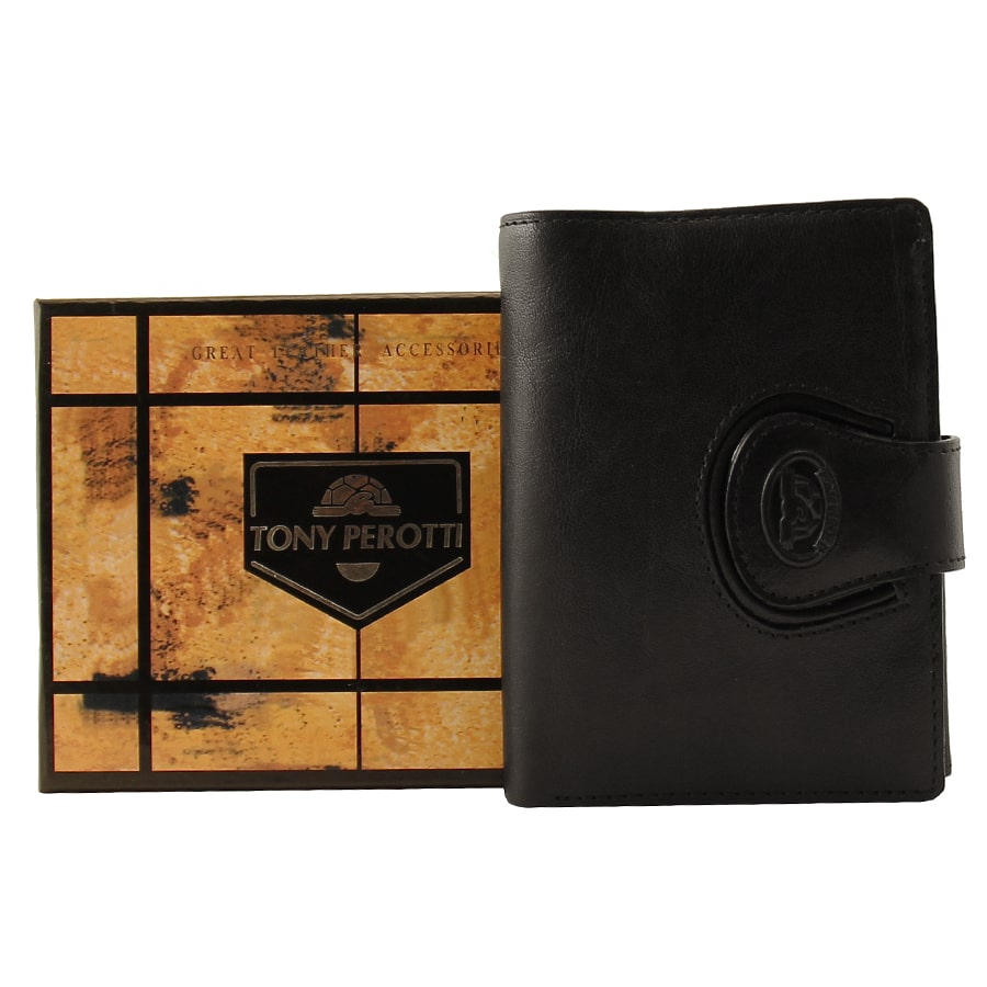 Portemonnee heren leer zwart Tony Perotti Accademia 1693 nero