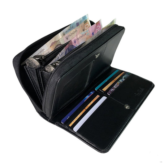 Кошелек женский кожаный черный Tony Perotti New Rainbow 1192 nero