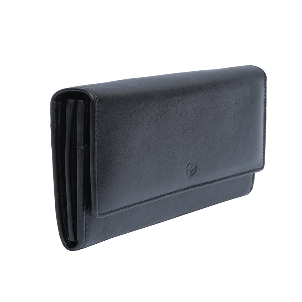 Portemonnee dames leer zwart Tony Perotti Cortina 5048 nero