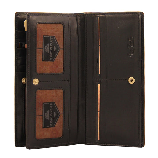 Wallet women's leather black Tony Perotti Italico 1902 nero