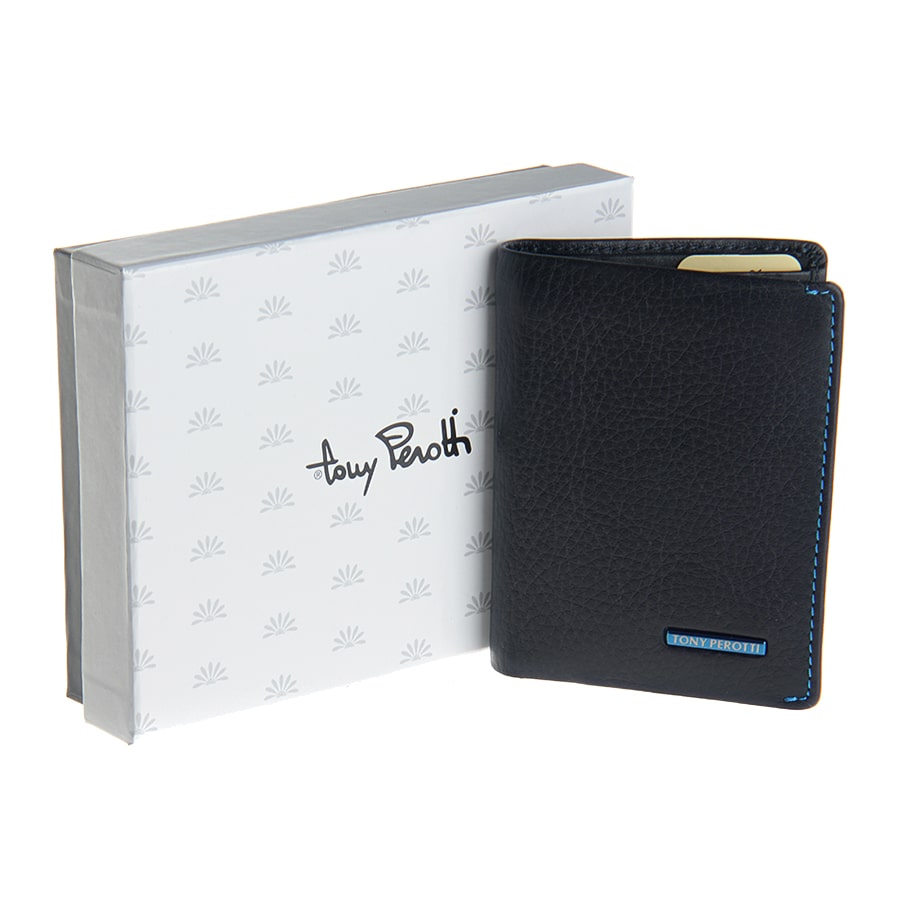 Portemonnee leer blauw Tony Perotti New contatto 3549 navy