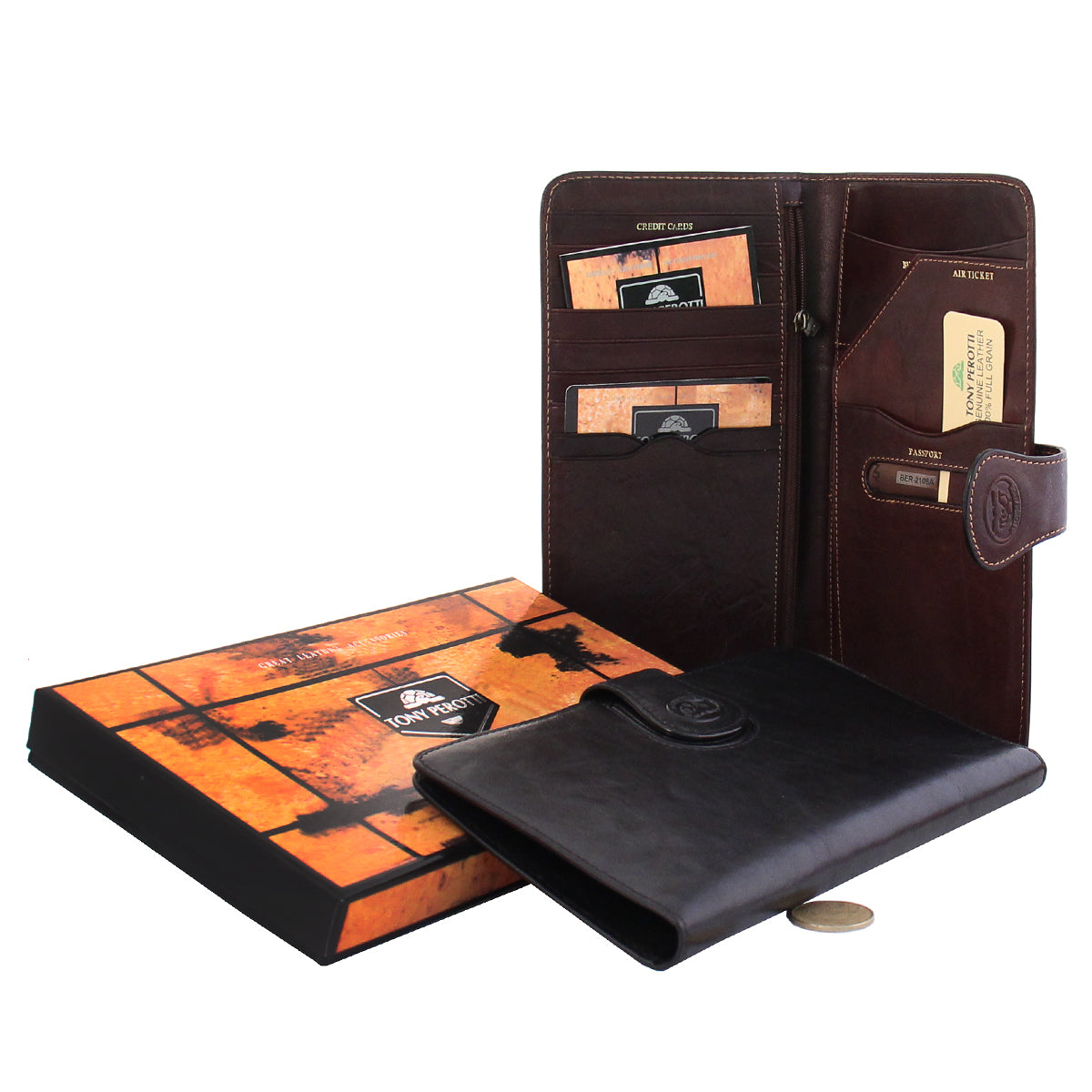 Leather travel wallets