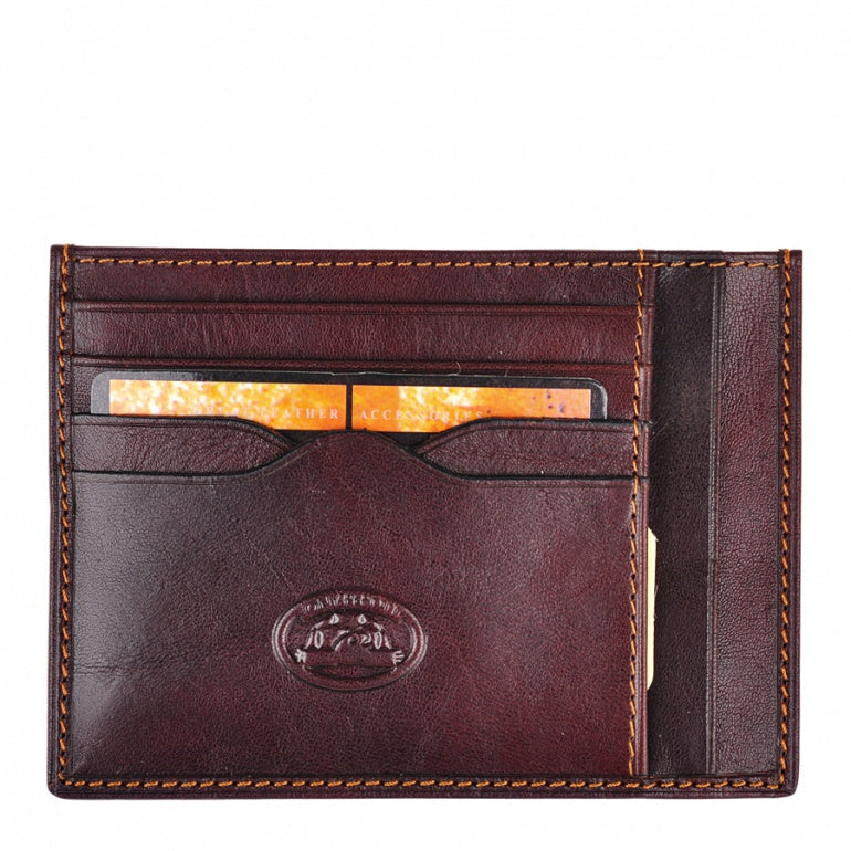 Tony Perotti dark brown leather card holder — Italico 2171 moro
