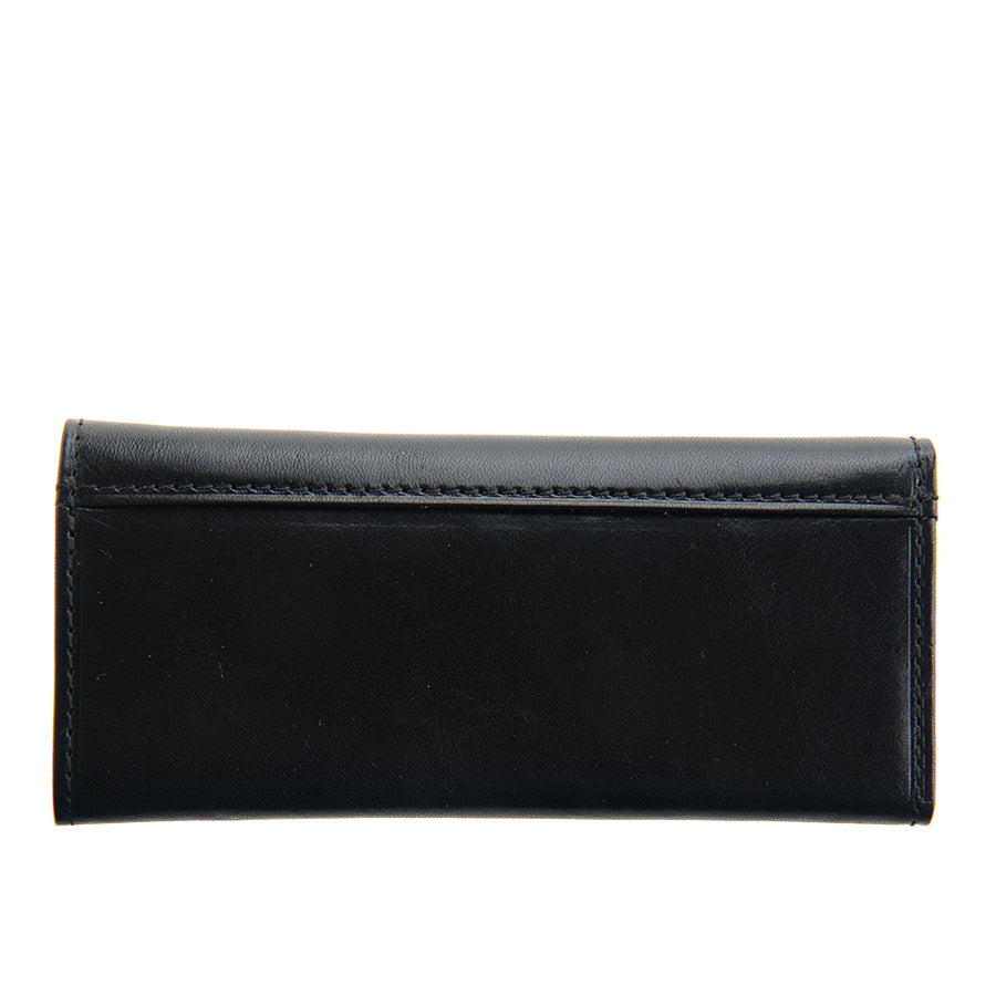 Black leather key case closed, back view — Tony Perotti Italico 344 nero