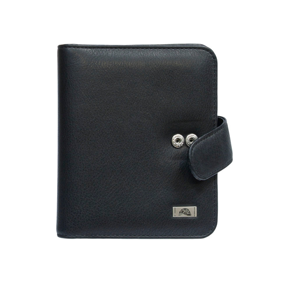 Tony Perotti Contatto 2612 nero — the front with the strap unfastened, showing the two press studs