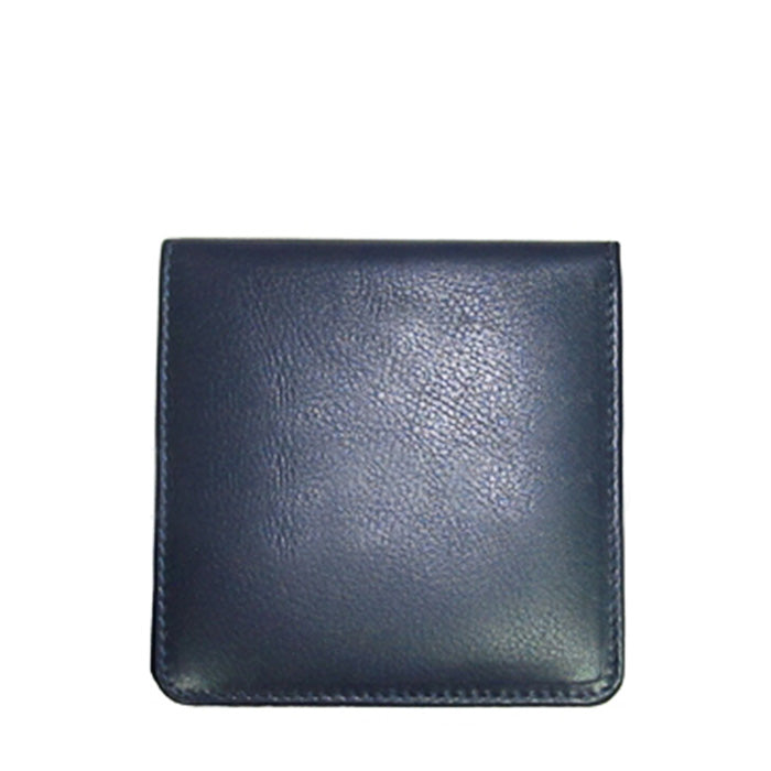 Back of the navy Tony Perotti Cortina 5064 wallet — a plain smooth leather panel