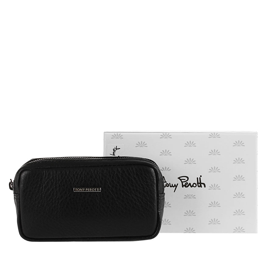 Tony Perotti New Contatto 3188 nero — the key pouch next to its white branded Tony Perotti gift box