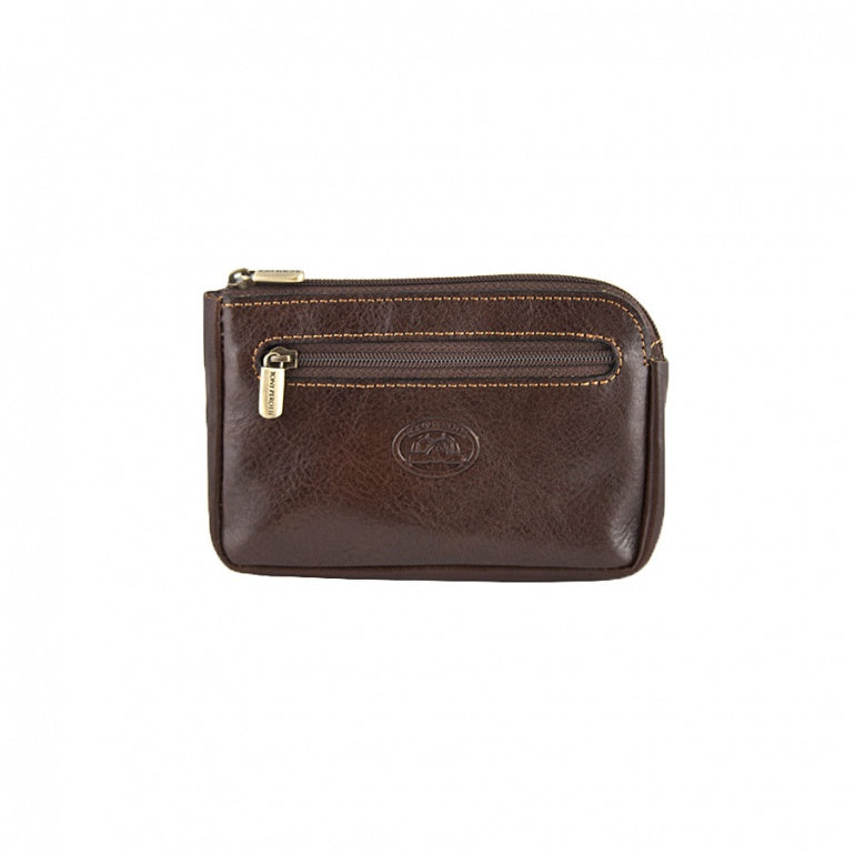 Tony Perotti dark brown bull leather key case — Italico 1940 moro