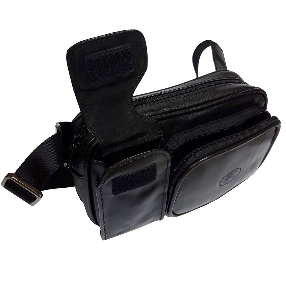 Back of the black Italico 8606 — the full-width zip pocket and the embossed Tony Perotti signature