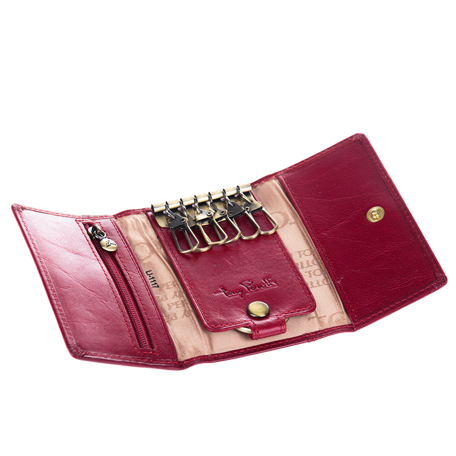 Red leather key case, handcrafted in Italy — Tony Perotti Italico 1117 rosso