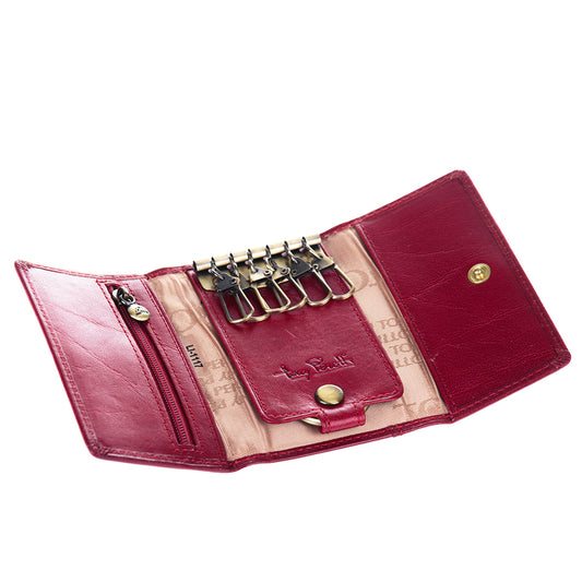 Red leather key case, handcrafted in Italy — Tony Perotti Italico 1117 rosso