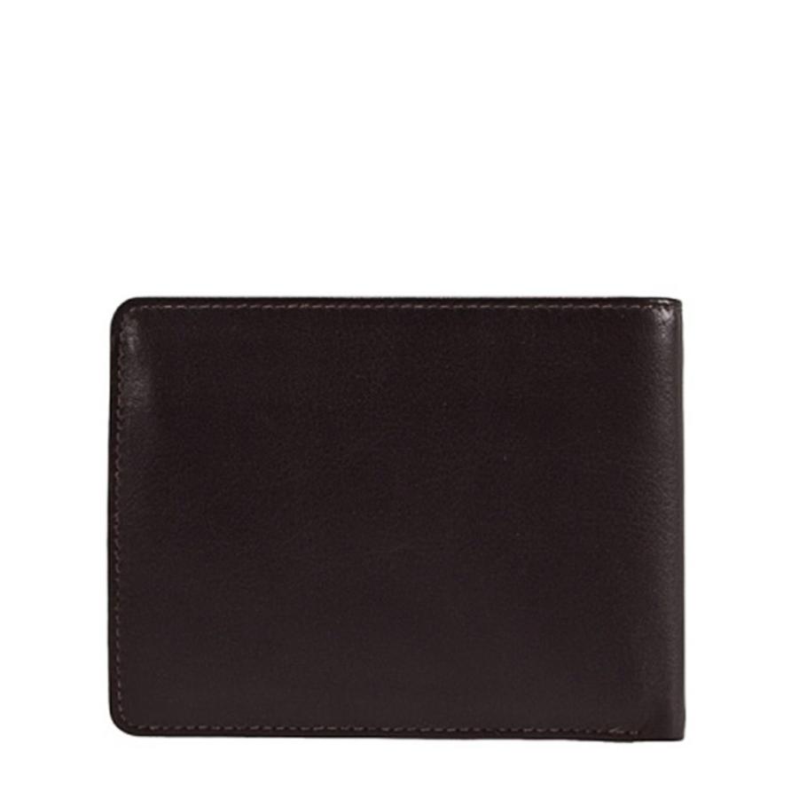 Back of the dark brown Tony Perotti Cortina 5012 wallet — a plain smooth leather panel