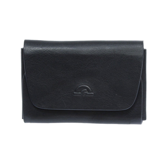 Black leather RFID card holder with flap Tony Perotti Nevada 3740+RFID nero — embossed turtle emblem
