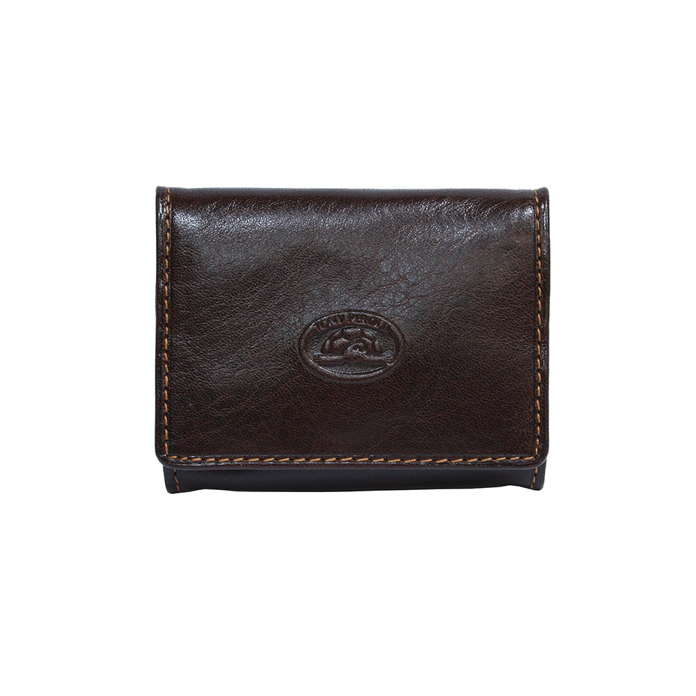Tony Perotti dark brown bull leather coin pouch — Italico 1445L moro