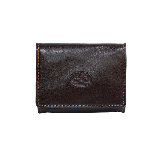 Tony Perotti dark brown bull leather coin pouch — Italico 1445L moro