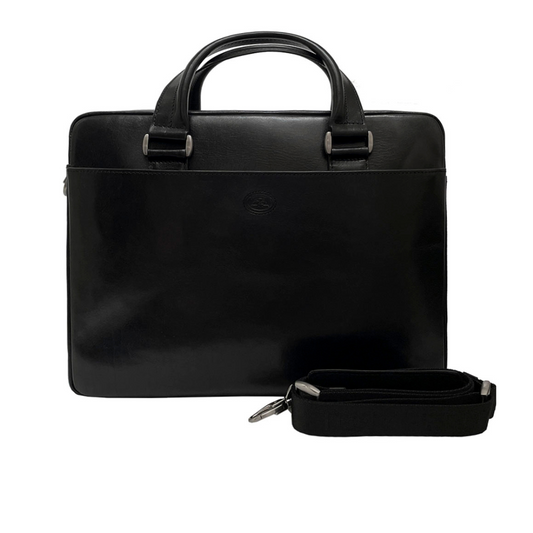 Black leather business bag Tony Perotti Italico 9637-38 nero - photo 1
