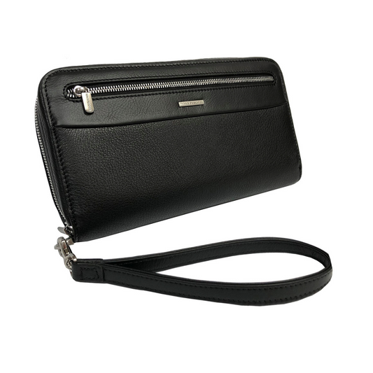 Men's black leather clutch bag Tony Perotti New Contatto 9323-22 nero