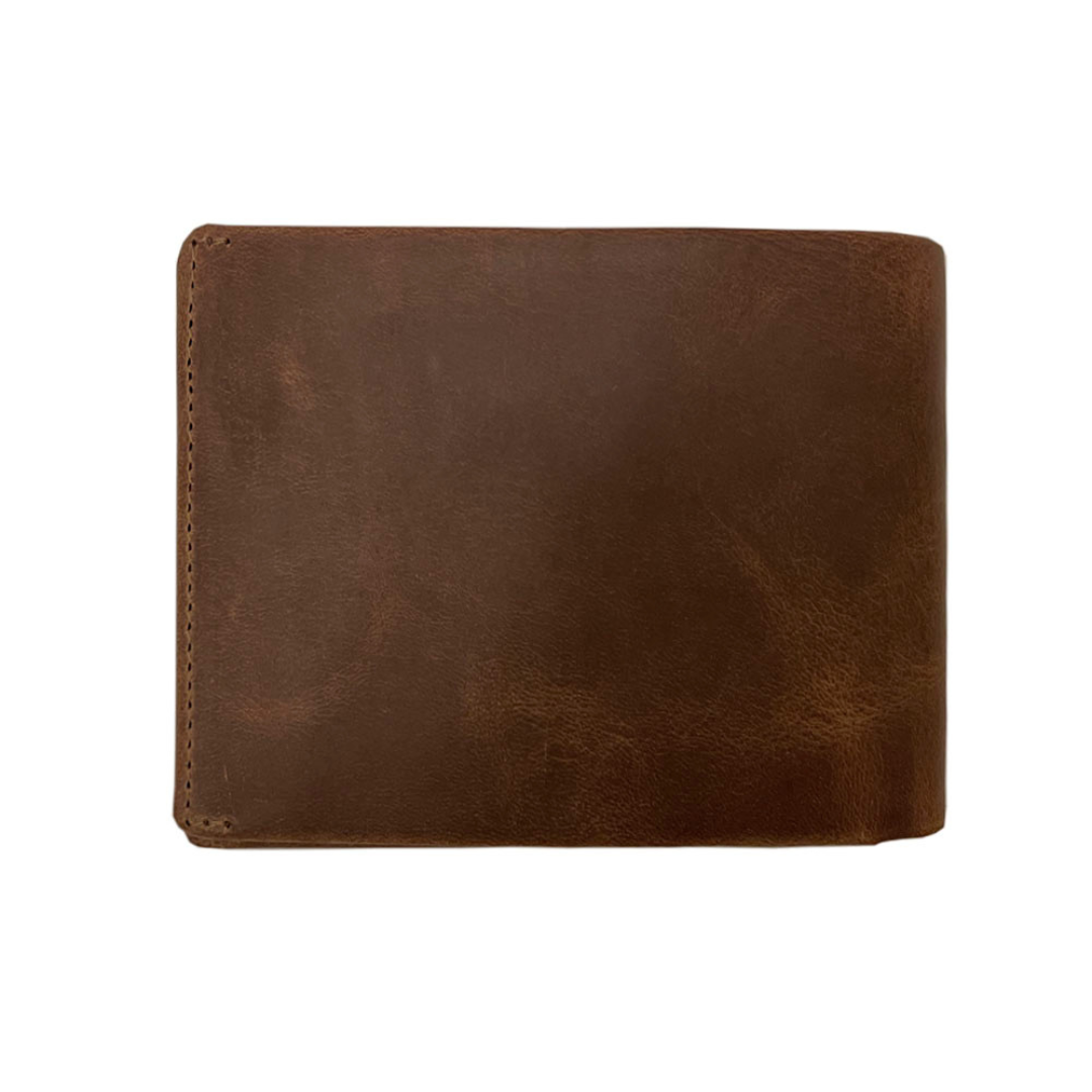 Tony Perotti men’s brown vintage-look leather wallet on a white background