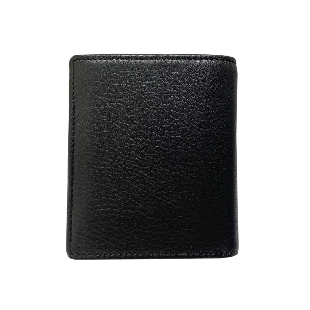 Tony Perotti unisex black leather compact wallet on a white background