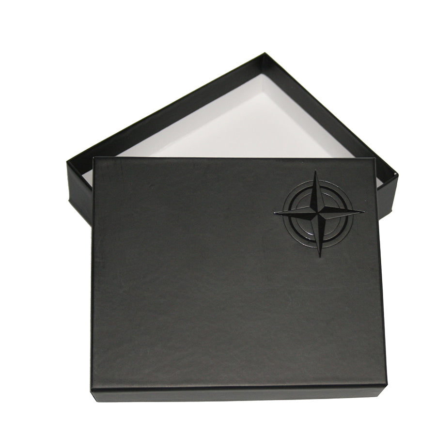 Branded Tony Perotti Cortina gift box with the embossed compass rose, supplied with the item