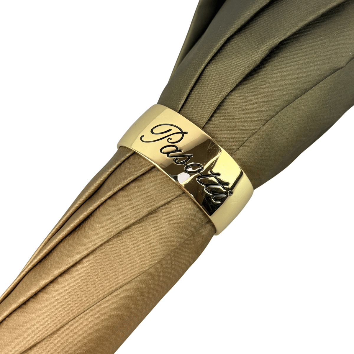 Gold-tone ring with Pasotti logo on the golden brown canopy — 189-58002/9-2