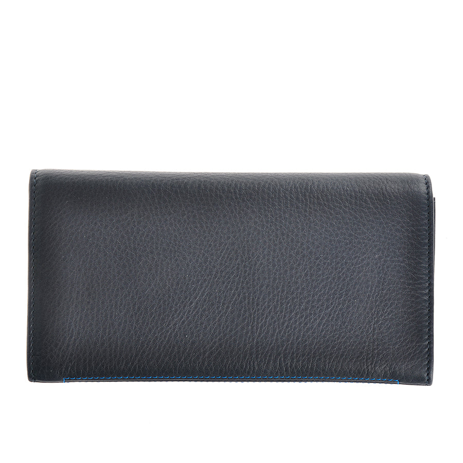 Tony Perotti New Contatto 3435 navy wallet — closed back view
