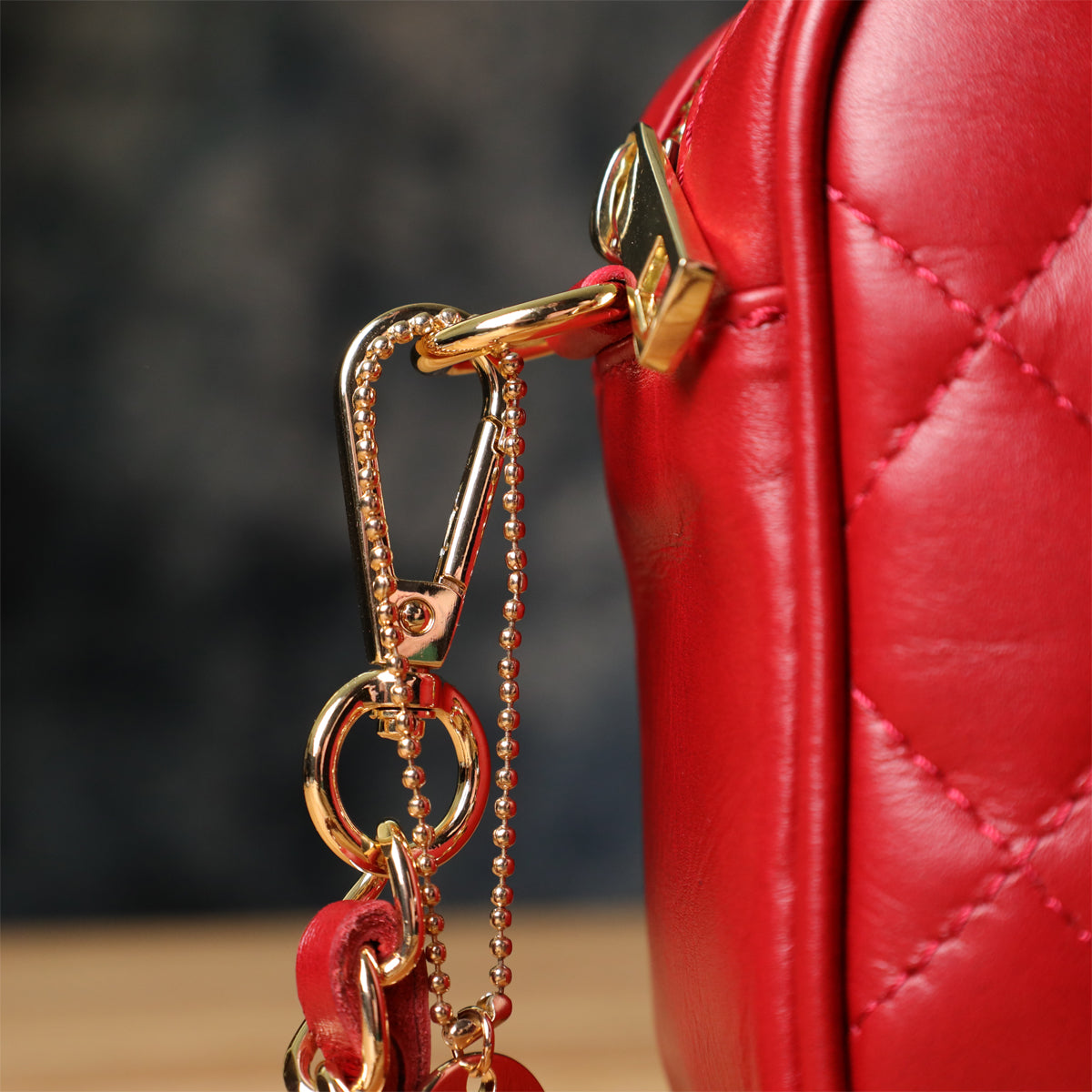 Tony Perotti Women's Red Quilted Leather Small Crossbody Bag — Borsa CA006-01DR dark red