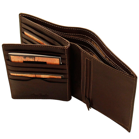 Dark brown card wallet handcrafted in Italy — Tony Perotti Italico 2310 moro