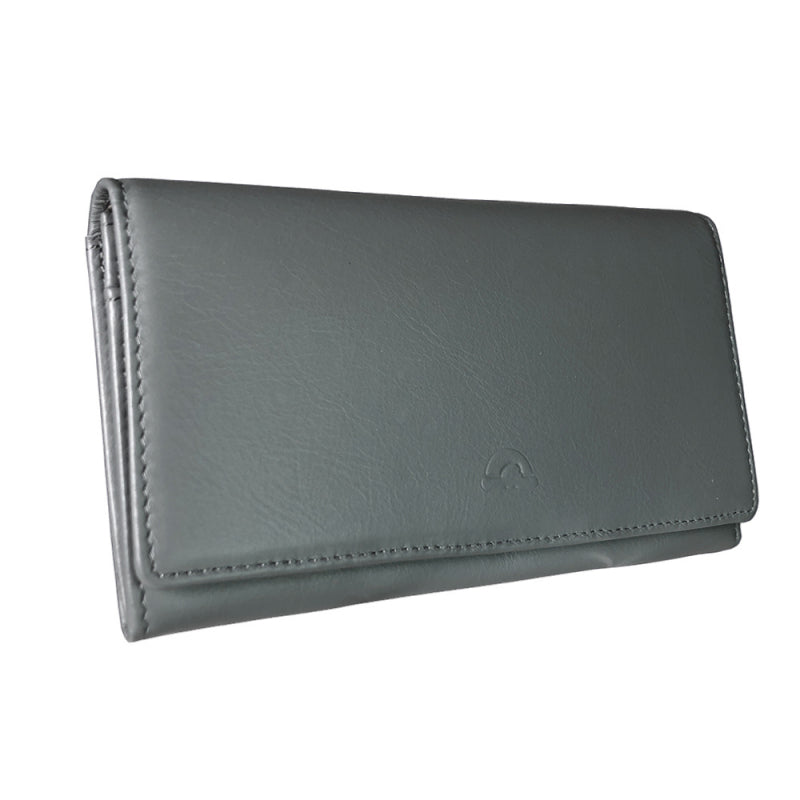 Tony Perotti New Rainbow 3435 grigio gray flap wallet with embossed turtle — handcrafted in Italy
