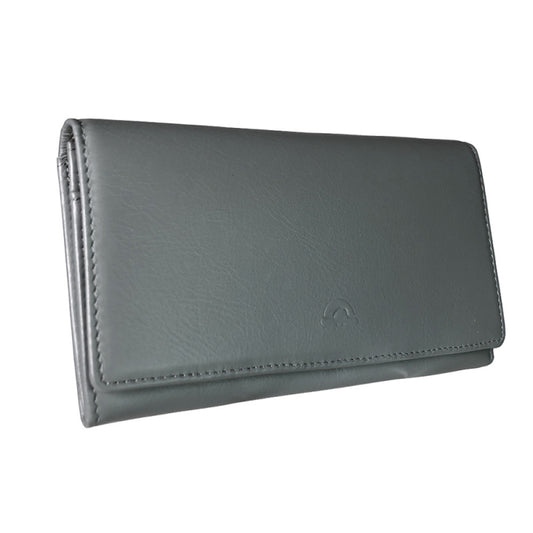 Tony Perotti New Rainbow 3435 grigio gray flap wallet with embossed turtle — handcrafted in Italy