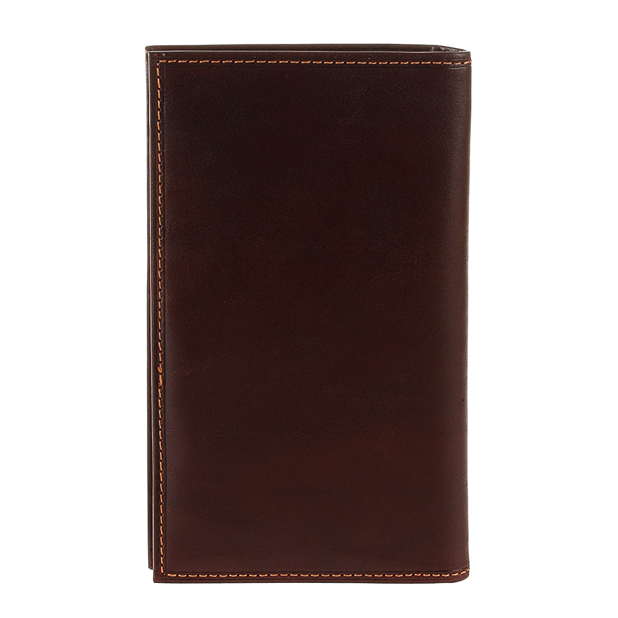 Tony Perotti brown leather wallet on a white background