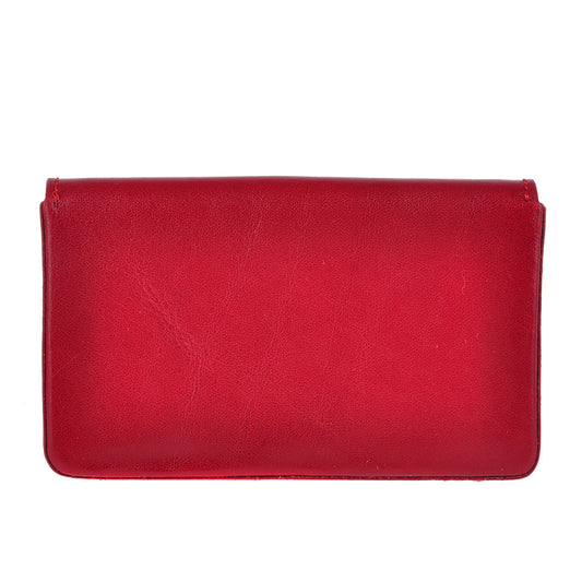 Red leather business card holder back view — Tony Perotti Italico 2678 rosso