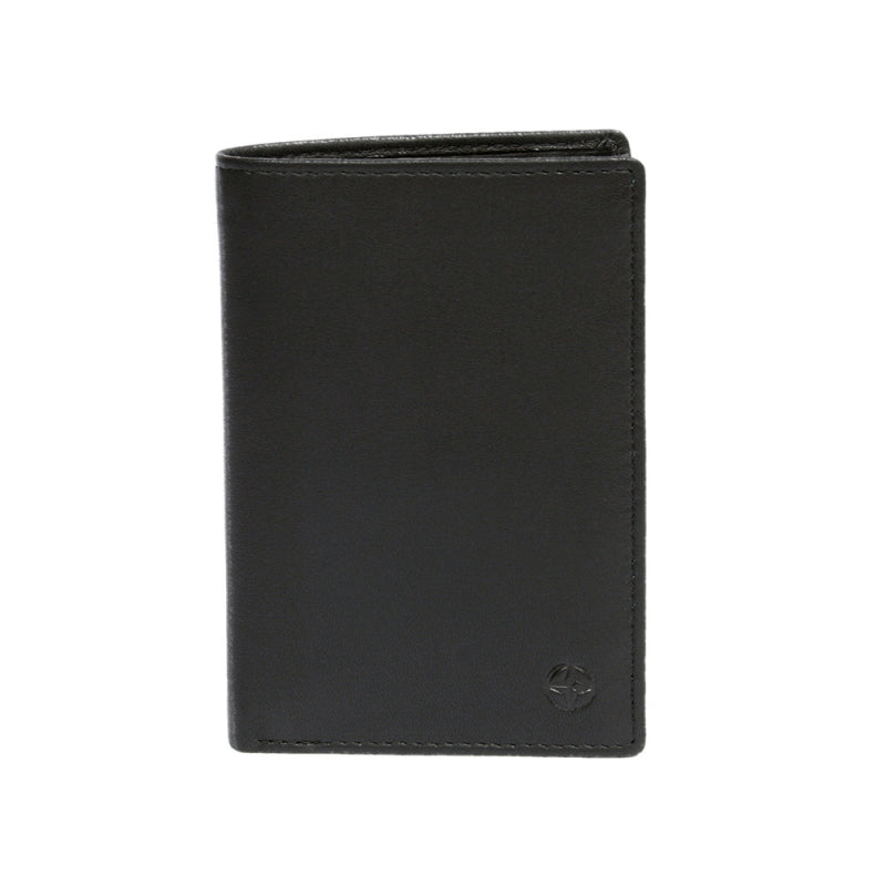 Black leather document holder Tony Perotti Cortina 5015 nero — front with the blind-embossed Cortina compass rose and tonal stitching
