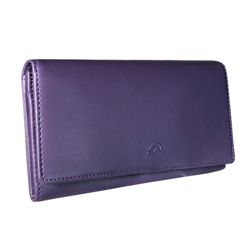 Tony Perotti New Rainbow 3435 viola purple flap wallet with embossed turtle — handcrafted in Italy
