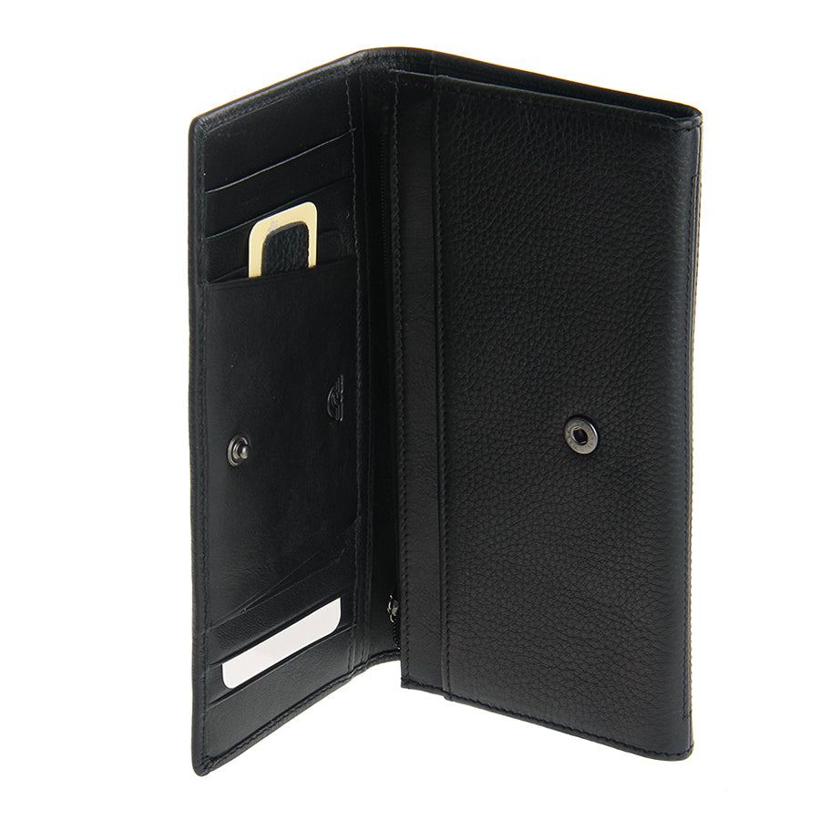 Tony Perotti New Contatto 3435 nero interior with bill compartments and branded monogram lining