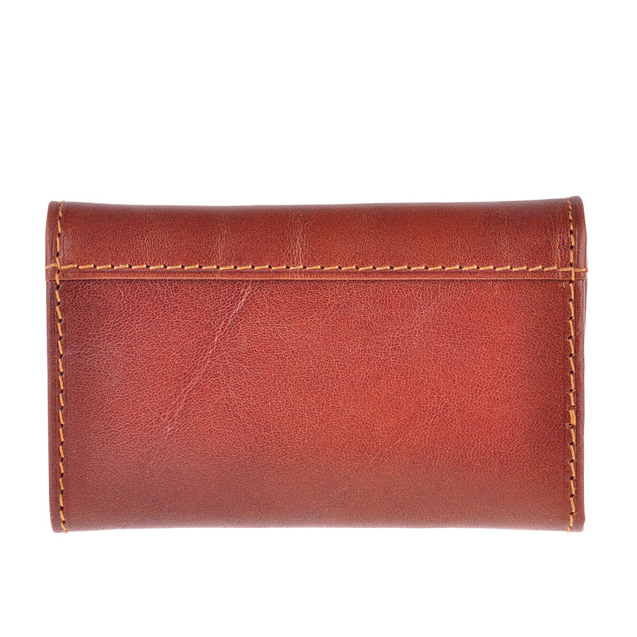 Cognac leather key case closed, back view — Tony Perotti Italico 1117 cognac