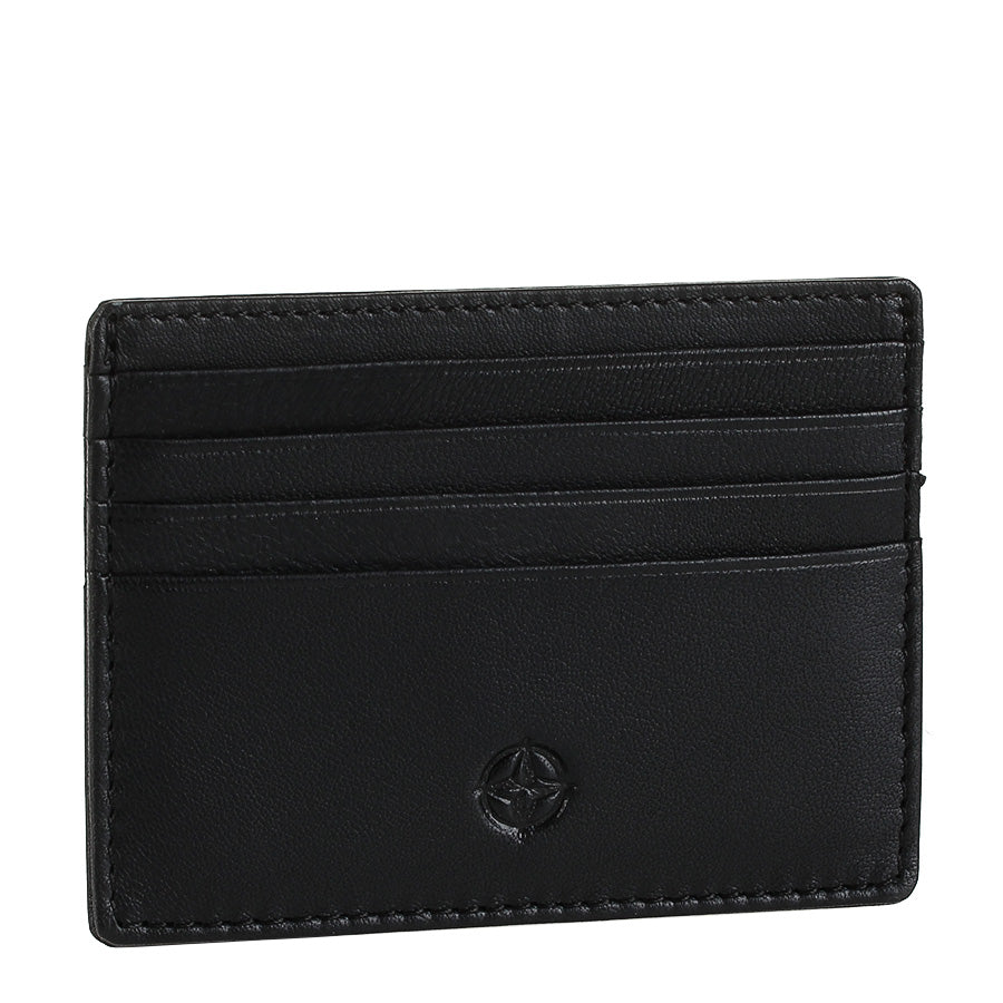 Tony Perotti Cortina 5043 nero — the empty card slots and the compass rose in smooth matte calf leather