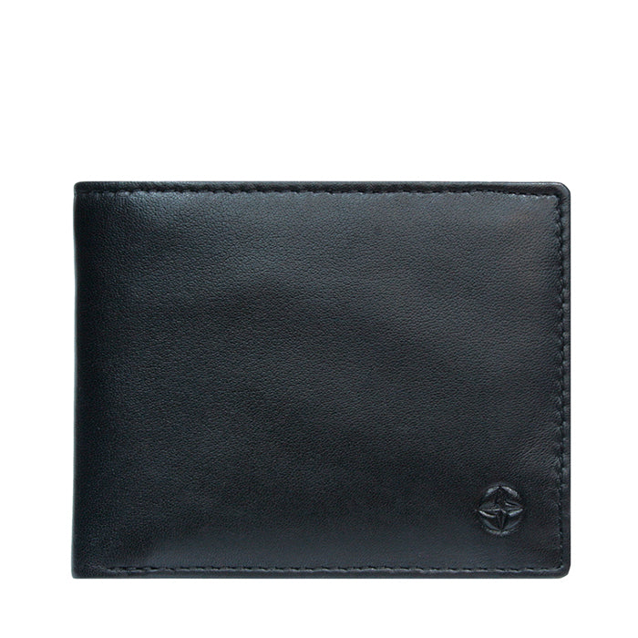 Tony Perotti black calf leather bifold wallet — Cortina 5078 nero
