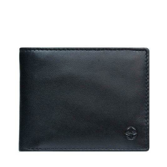 Tony Perotti black calf leather bifold wallet — Cortina 5078 nero